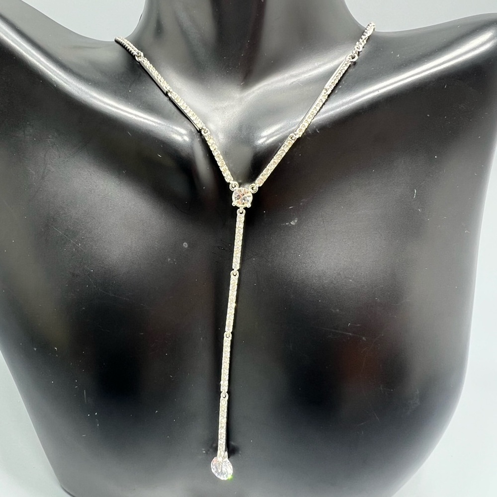 Givenchy Silver Tone Crystal Necklace